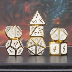 Golden White Metal Dice